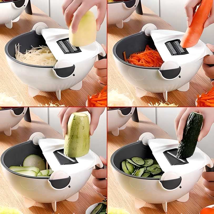 Vegetable Cutter- 7 in 1 Multifunction Magic Rotate Vegetable Cutter