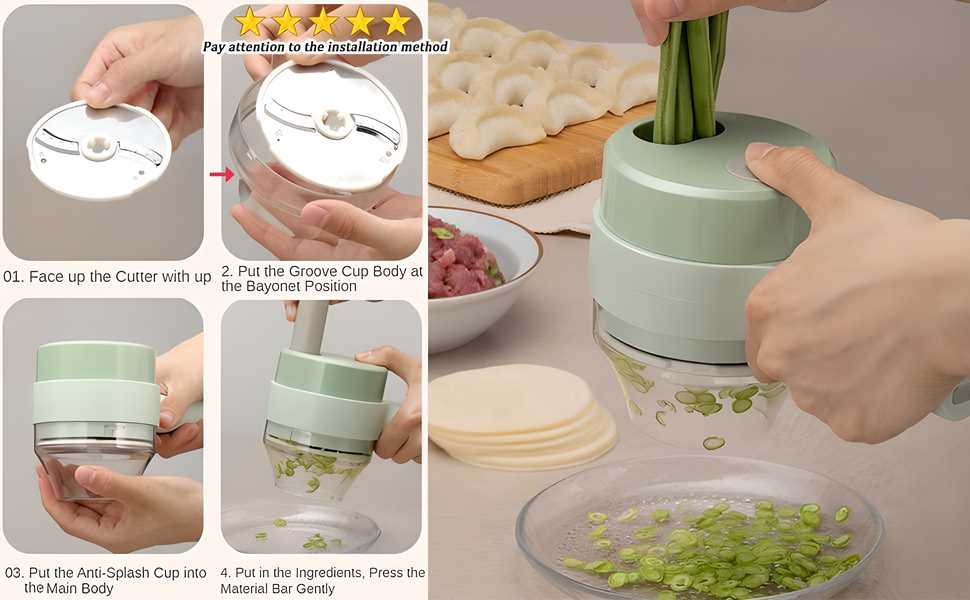 4 in 1 Wireless Handy Electric Vegetable Chopper